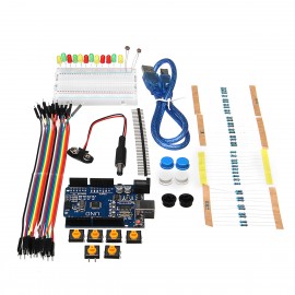 Basic Starter Kit UNO R3 Mini Breadboard LED Jumper Wire Button For Arduino With Box