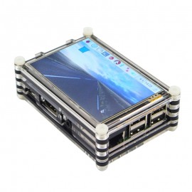 9 Layers Acrylic Box Shell Case with Cooling Fan Hole for Raspberry pi 3 (Black)