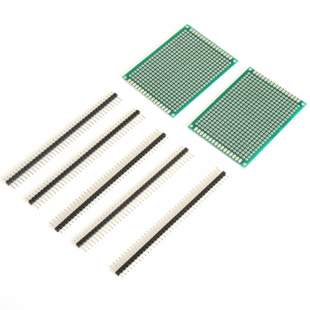 7 in 1 70 x 50mm Double Sided Printed Circuit Board with 40 Pin Header Kit for DIY Project